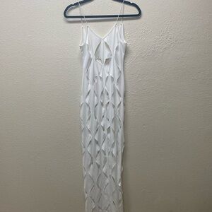 Maxi white cutout dress